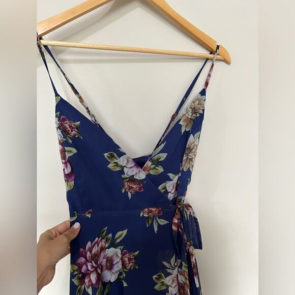 NWT Lulus Blue Floral Print Maxi Dress - Picture 6 of 13